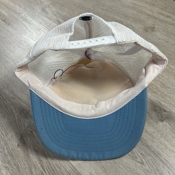 Vintage UNC North Carolina Tar Heels Snapback Hat Light Up Blue White Trucker - Picture 3 of 9